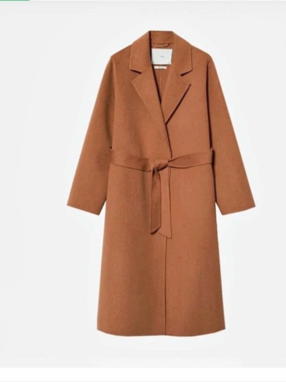 Mango Camel Handmade Belted Wool Blend Coat Small